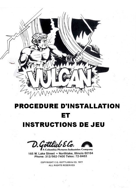 Manuel instruction VULCAN 1977 FR