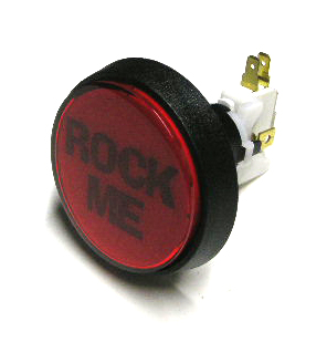1 Bouton rond rouge "ROCK ME" WILLIAMS