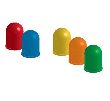 capuchon / cabochon couleur ORANGE pour mini ampoule